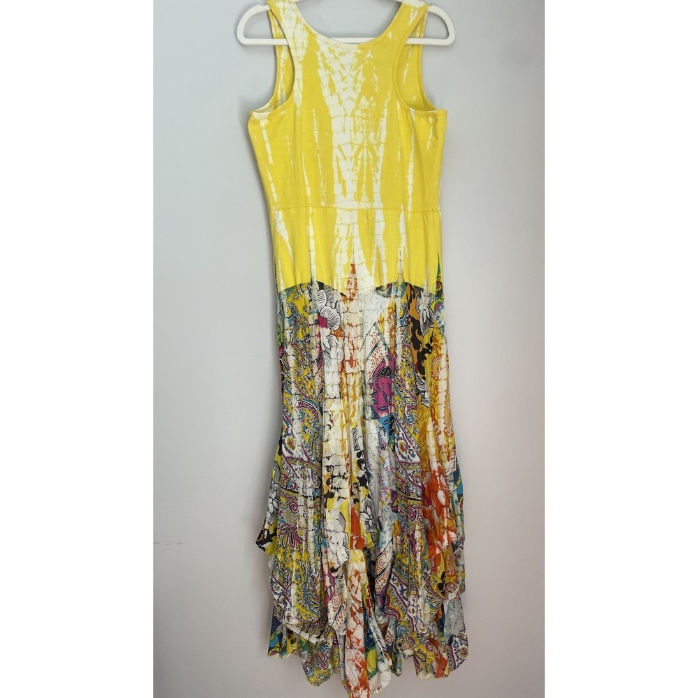 Solitaire Dress L Bohemian Tank Maxi‎ Patchwork Colorful Bustle Festival Tiered - Picture 7 of 16